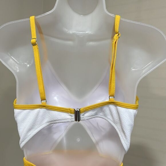 NWOT Cupshe Yellow White One Piece Swimsuit.  Size M medium 8/10 - Picture 4 of 13